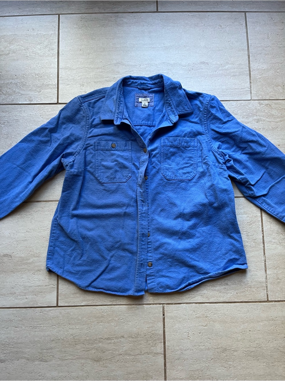 L.L. Bean Blue heavy cotton shirt size LP